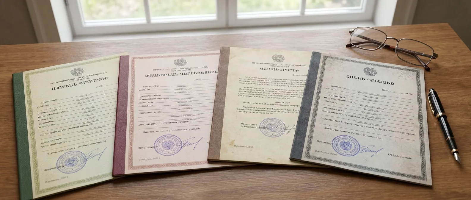 Civil Status Documents Issued by Armenia (ZAGS): Birth, Marriage, Divorce, and Death Certificates